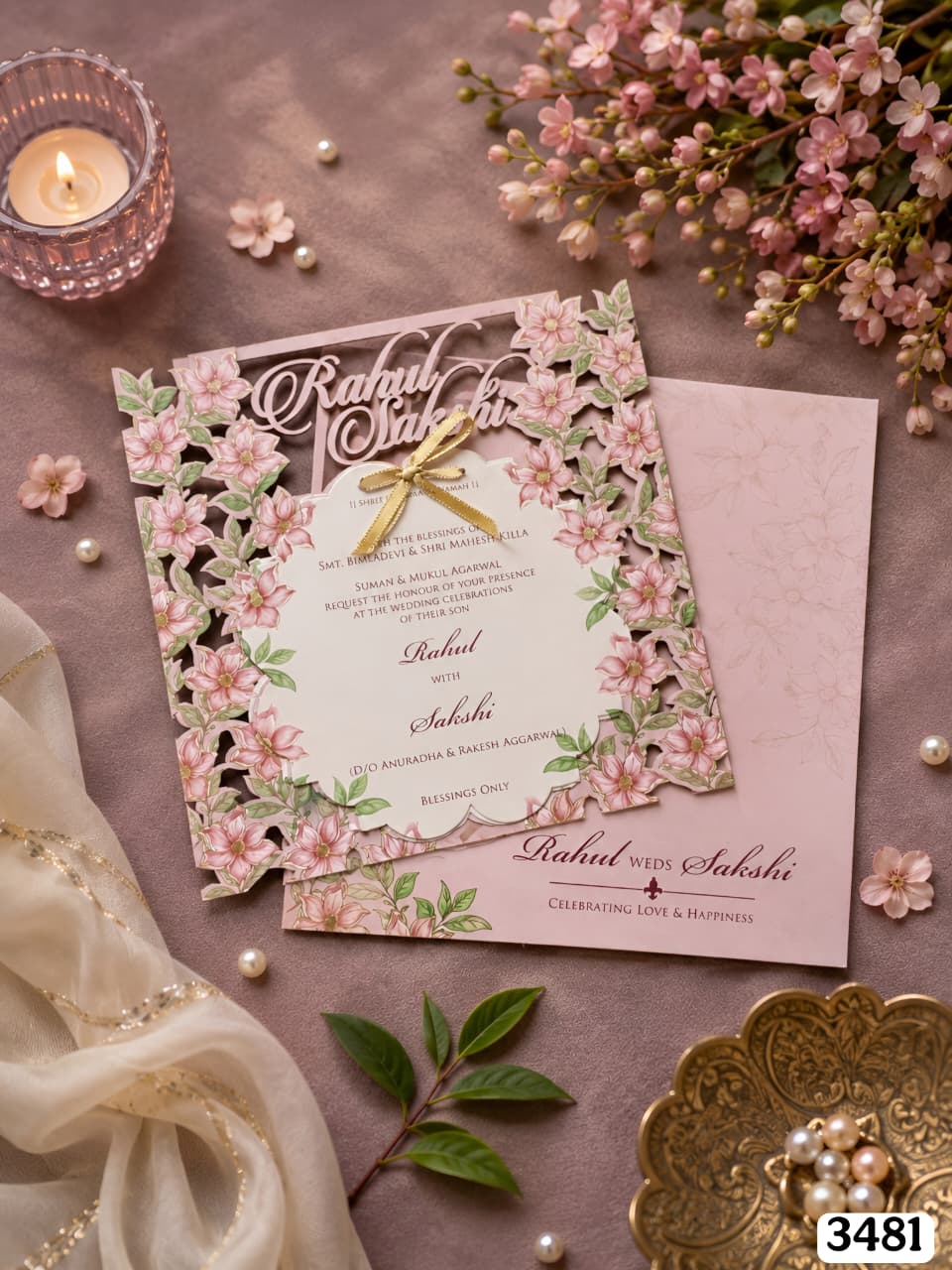 Blush Pink Floral Laser-Cut Suite