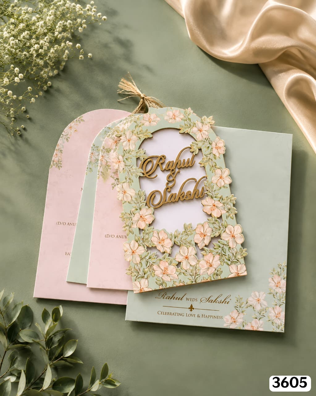 Sage Green Floral Laser-Cut Arch Suite