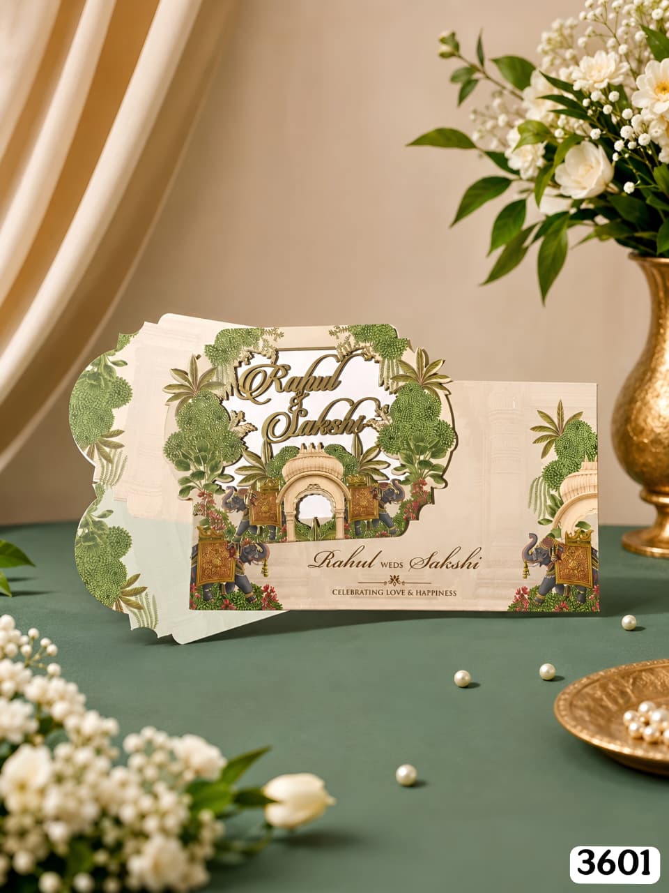Royal Elephant Procession Die-Cut Gatefold Suite