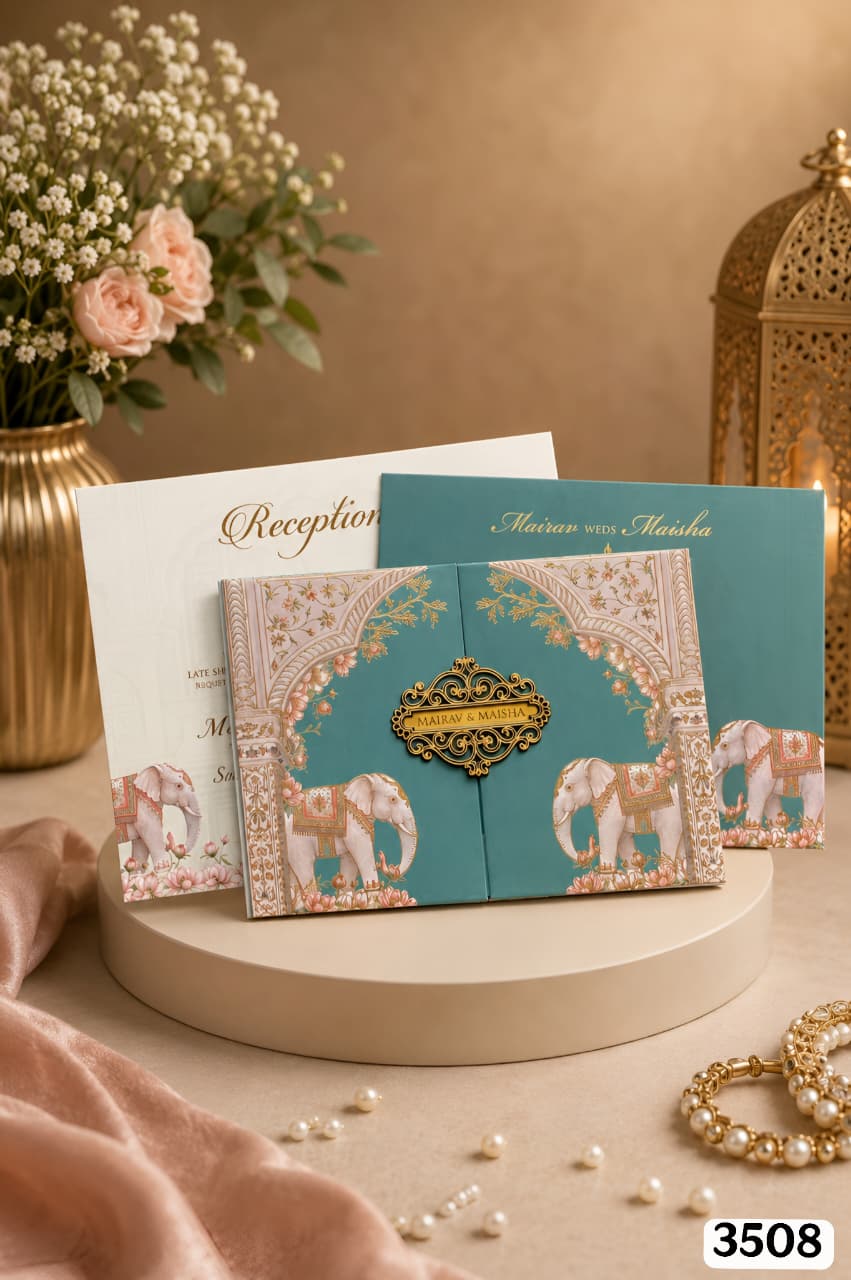 Teal Royal Elephant Gatefold Suite