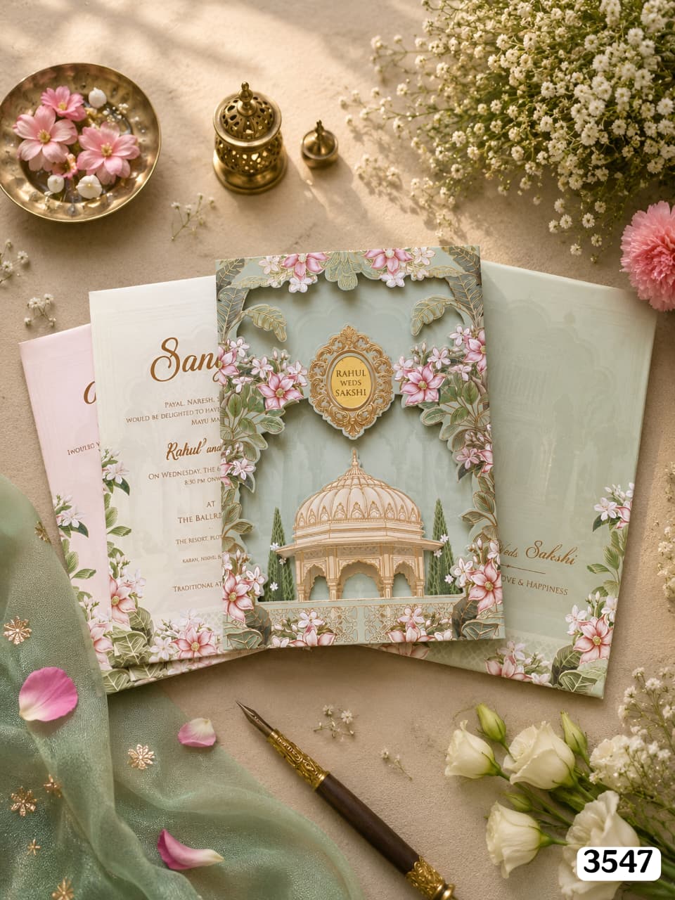 Pastel Sage Pavilion Die-Cut Floral Suite
