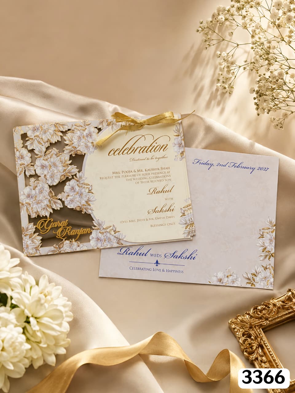 Ivory Floral Cutout Bow Suite