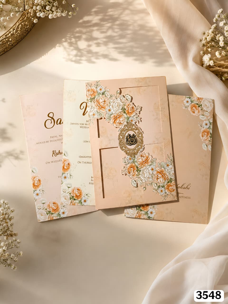 Peach Peony Laser-Cut Window Suite