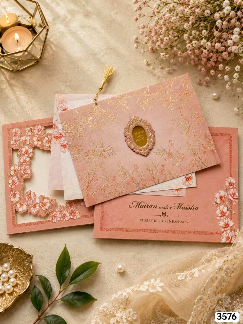 Dusty Rose Floral Laser-Cut Arch Suite