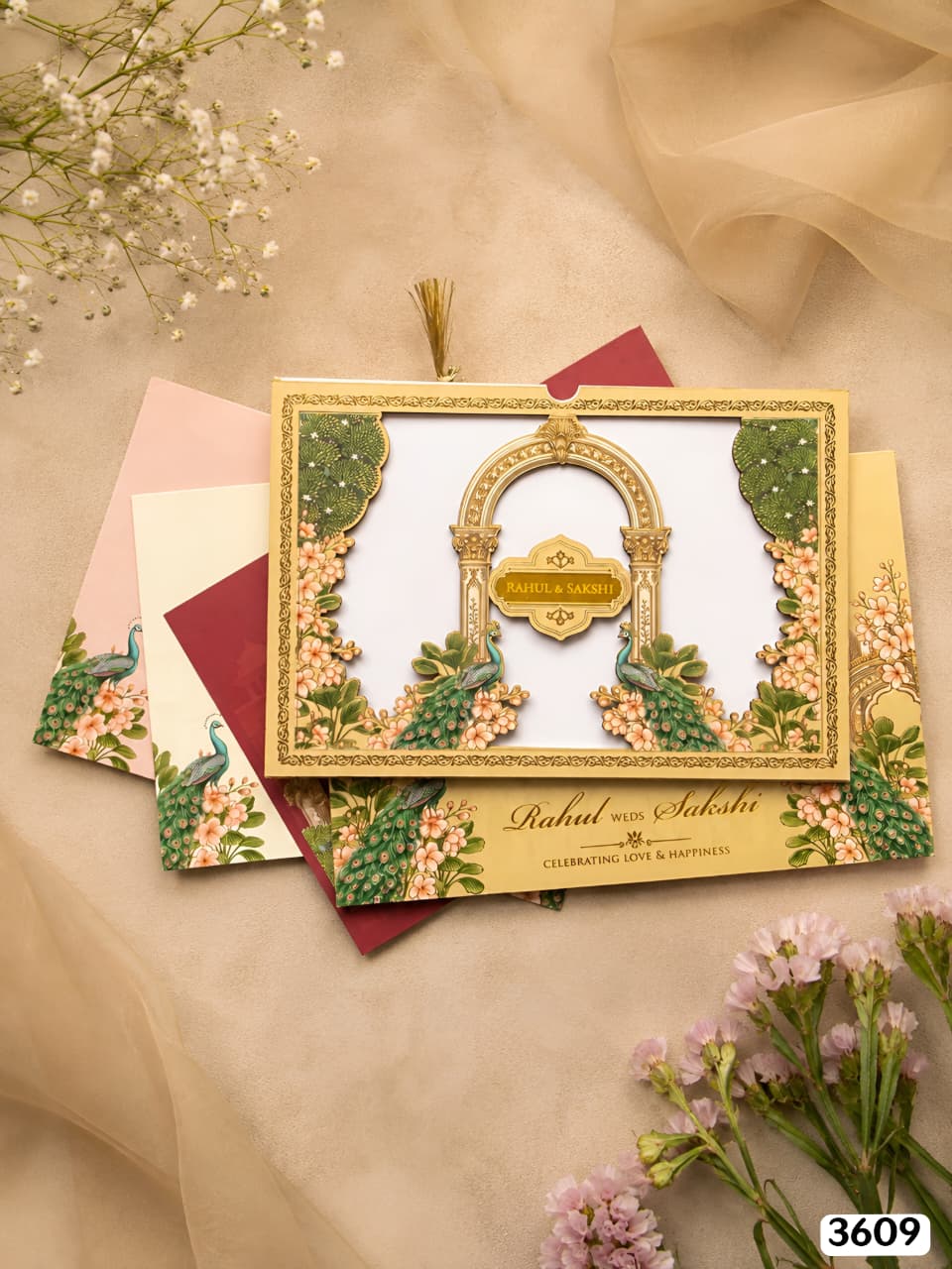 Gold Floral Peacock Arch Cutout Suite