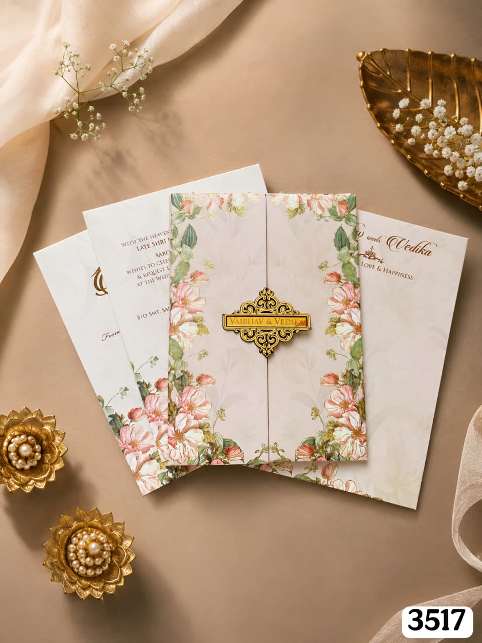 Pastel Pink Floral Gatefold Suite