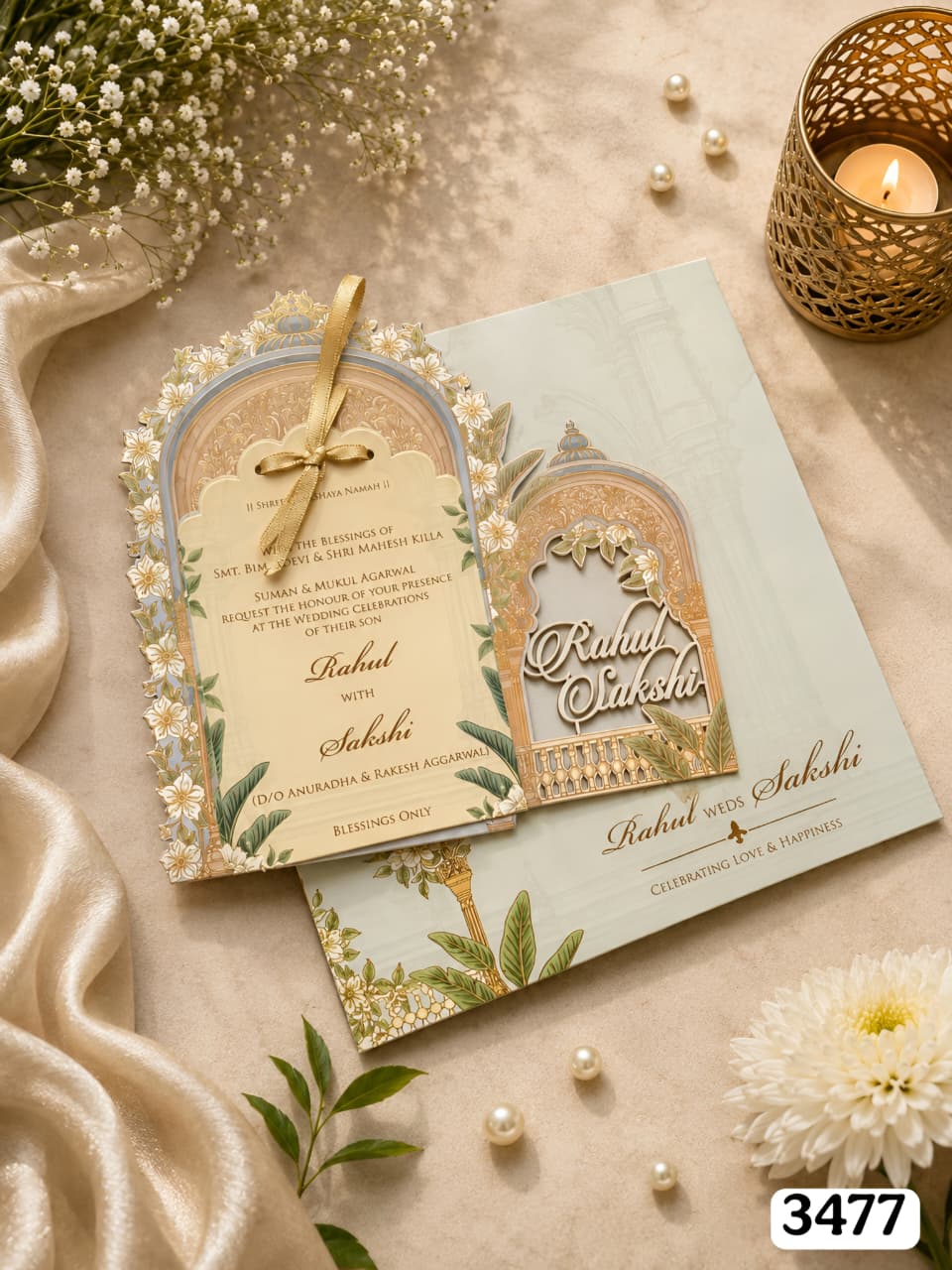 VF3477 Pastel Green Jharokha Dome Arch Suite